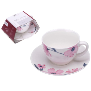 Filiżanka i spodek PINK PETAL 240 ml RAVI